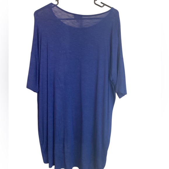 LuLaRoe Irma Tunic Top Size S Blue Lightweight Sheer - Picture 3 of 5